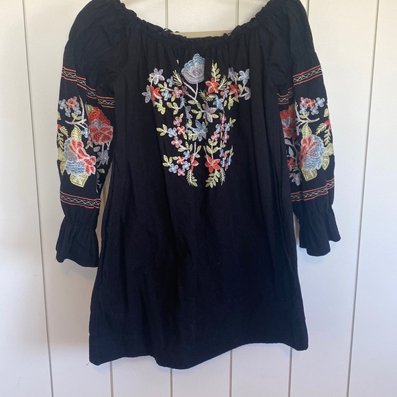 Free people fleur du jour off shoulder tunic/mini dress - Picture 2 of 8